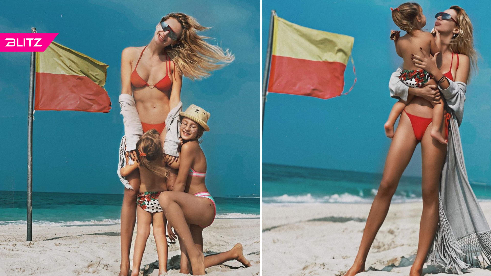 Светлана Лобода на пляже с дочкой